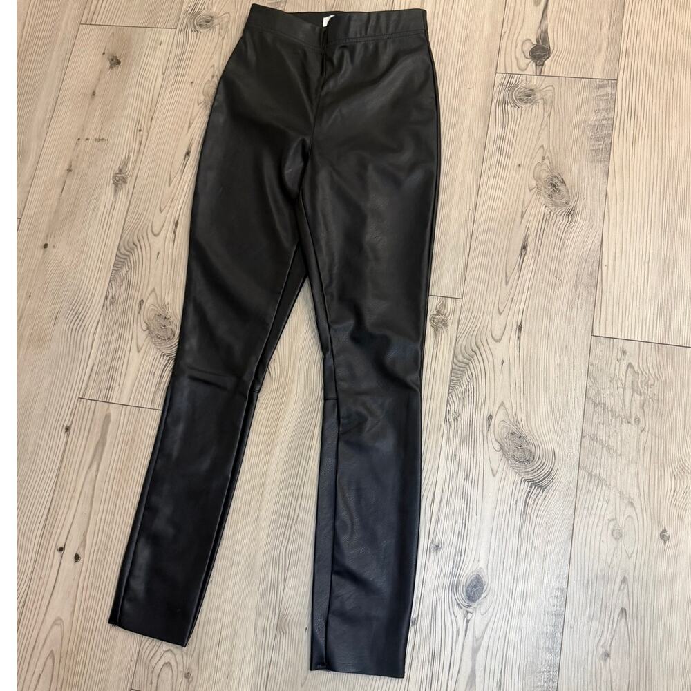 H&M Women’s Black Faux Leather Skinny Pants Slim Fit BLACK size 2